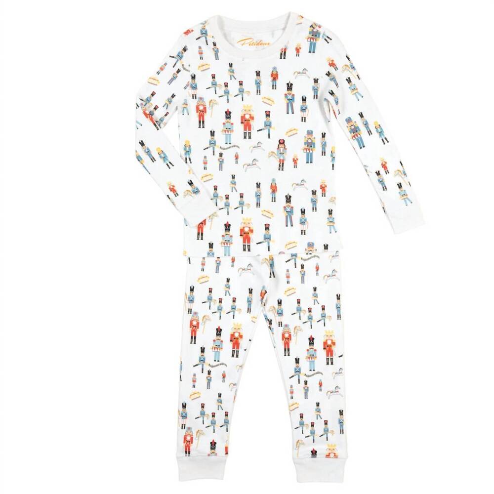 NEW PETIDOUX kid's nutcracker and toy soldiers pajama in multi